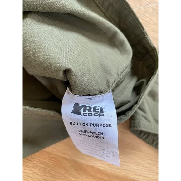 REI Green Shirt Boys XL (18) Button Down Roll Tab Sleeve Vented Boy Scout - Picture 5 of 10